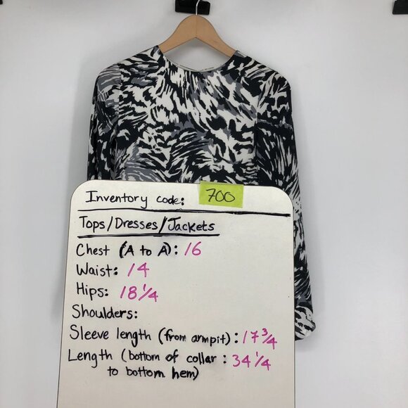 NWT Adam By Adam Lippes Women’s Black & White LS Printed Sheath Mini Dress  0 - Picture 15 of 16